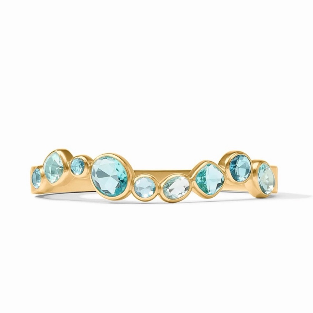 $275 Julie Vos Kaleidoscope Hinge Bangle Bahamian Blue